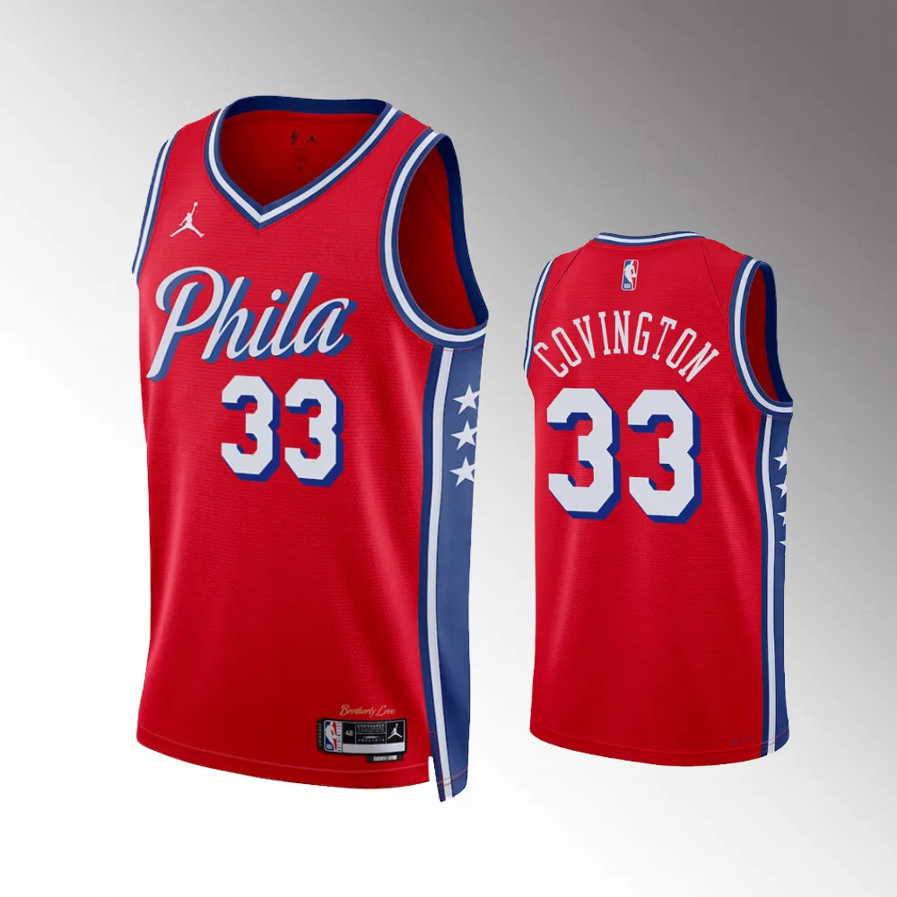 Unisex Philadelphia 76ers #33 Robert Covington Red 2023-24 Jersey - Statement Edition