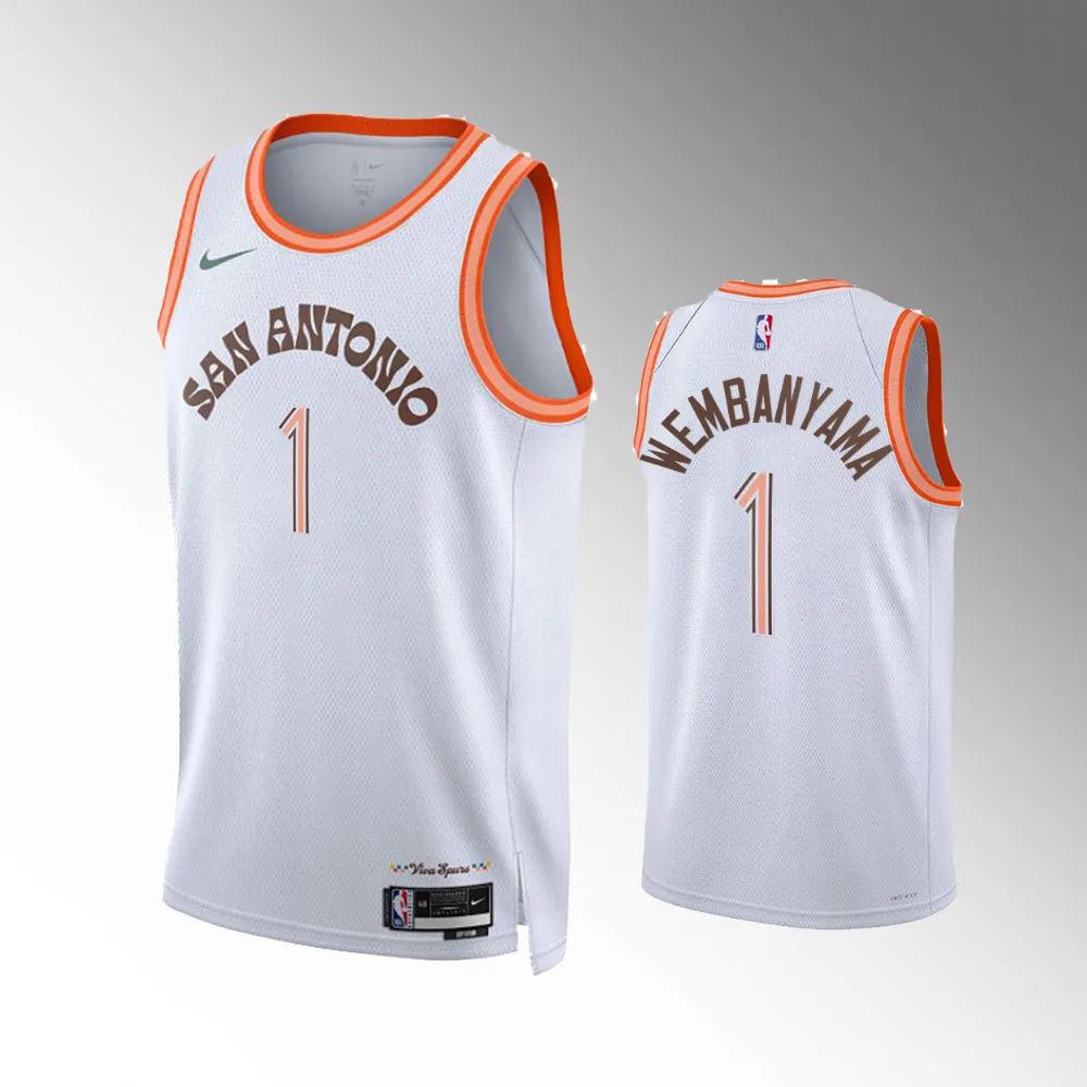 Unisex San Antonio Spurs #1 Victor Wembanyama White 2023-24 Jersey - City Edition