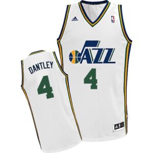 Utah Jazz #4 Adrian Dantley Revolution 30 Swingman Home White Jersey