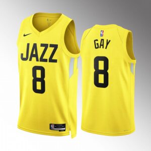 Utah Jazz Rudy Gay 2022-23 Icon Edition Yellow #8 Jersey