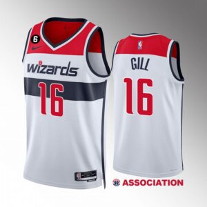 Washington Wizards Anthony Gill #16 White Association Edition Jersey 2022-23 Swingman