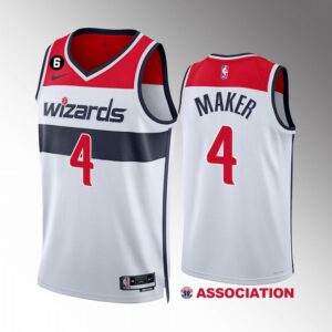 Washington Wizards Makur Maker #4 White Association Edition Jersey 2022-23 Swingman