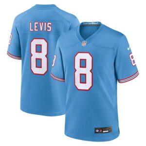 Will Levis Tennessee Titans Oilers Throwback Player Game Jersey - Light Blue