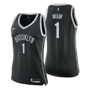 Women Brooklyn Nets 2018 Mother Day Black Number 1 Mom Swingman Jersey