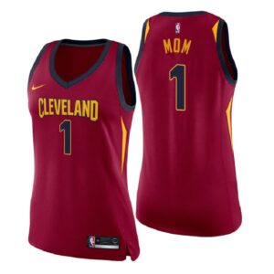 Women Cleveland Cavaliers 2018 Mother Day Maroon Number 1 Mom Swingman Jersey