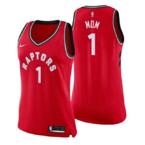 Women Toronto Raptors 2018 Mother Day Red Number 1 Mom Swingman Jersey