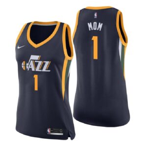 Women Utah Jazz 2018 Mother Day Navy Number 1 Mom Swingman Jersey