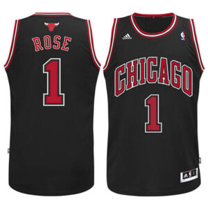 Youth Chicago Bulls #1Derrick Rose Revolution 30 Swingman Black Jersey