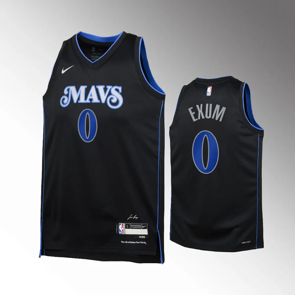 Youth Dallas Mavericks #0 Dante Exum 2023-24 City Edition Swingman Black Jersey