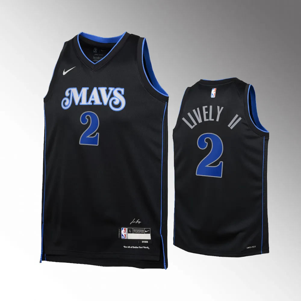 Youth Dallas Mavericks #2 Dereck Lively II 2023-24 City Edition Swingman Black Jersey