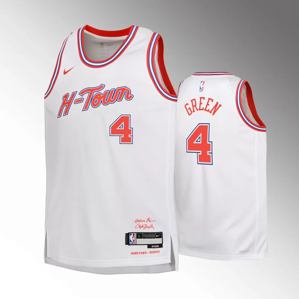 Youth Houston Rockets #4 Jalen Green 2023-24 City Edition Swingman White Jersey