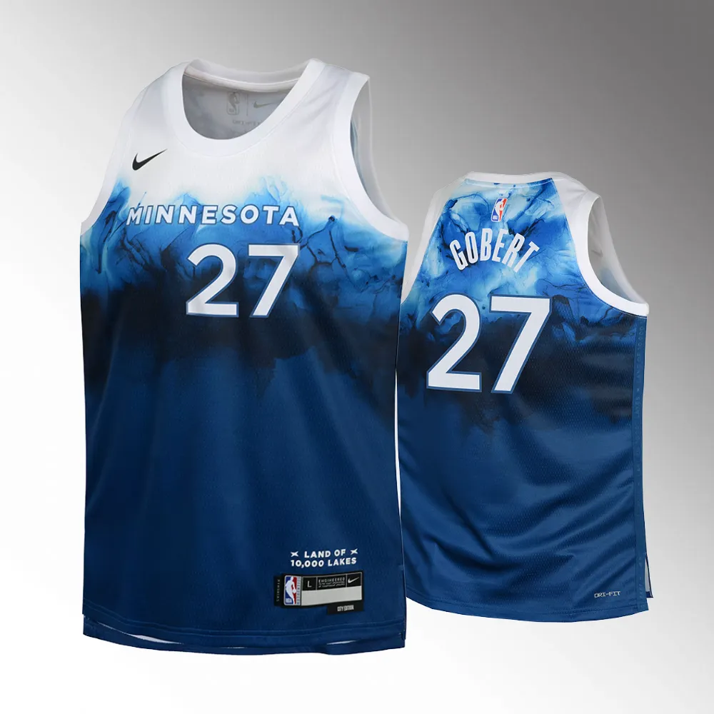 Youth Minnesota Timberwolves #27 Rudy Gobert 2023-24 City Edition Swingman Blue Jersey