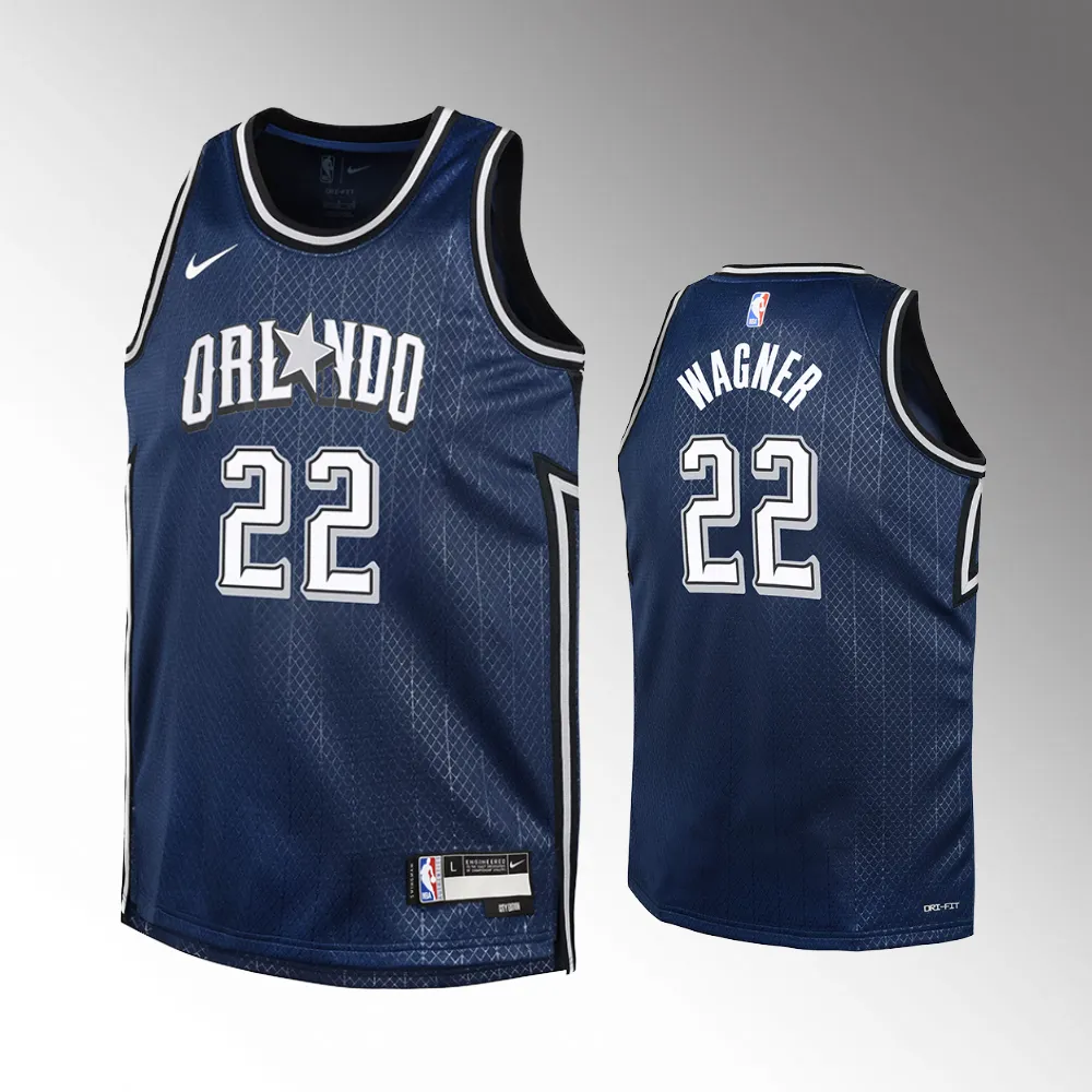 Youth Orlando Magic #22 Moritz Wagner 2023-24 City Edition Swingman Navy Jersey