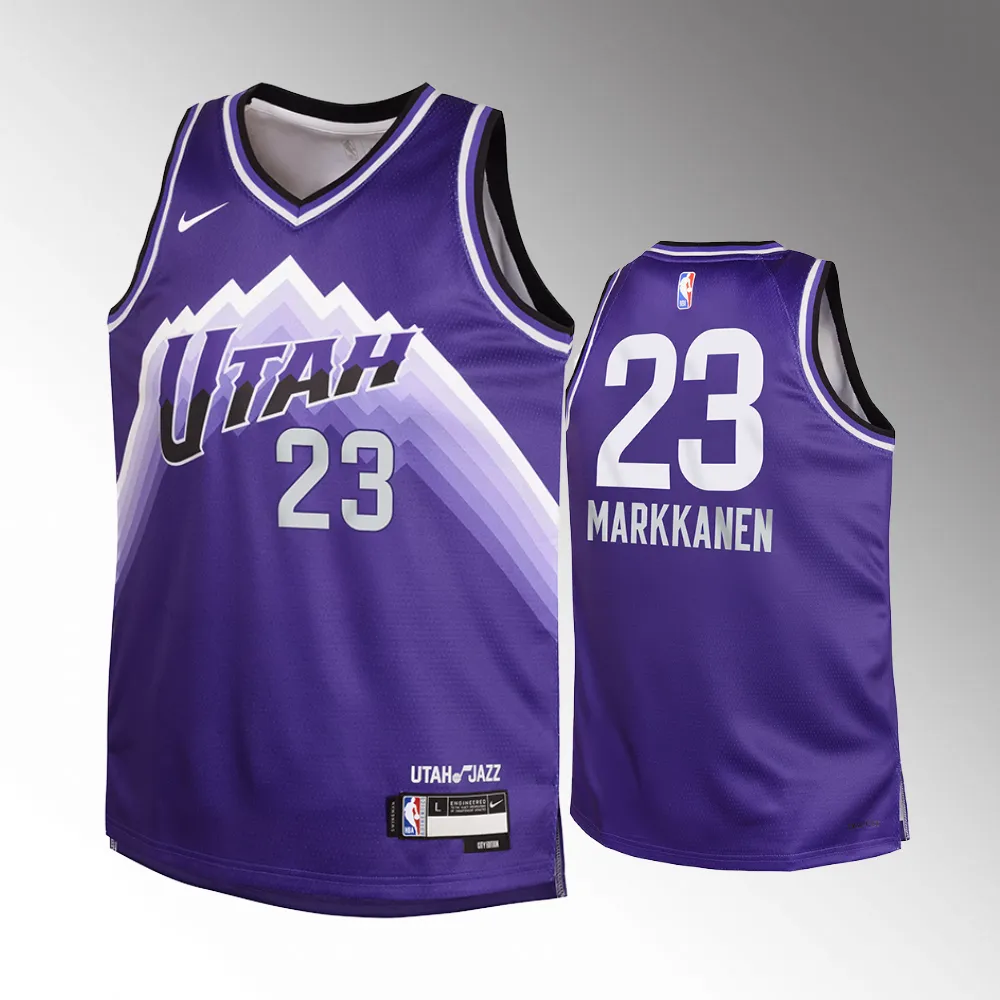 Youth Utah Jazz #23 Lauri Markkanen 2023-24 City Edition Swingman Purple Jersey